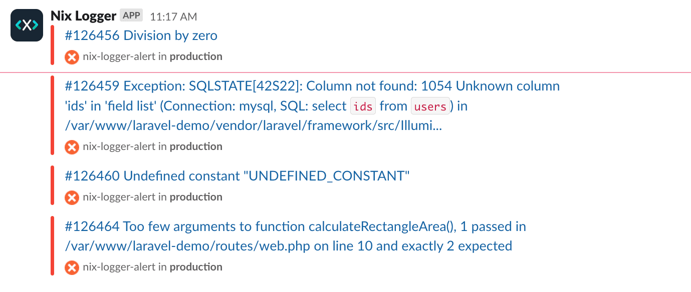 Error Log Slack Alert